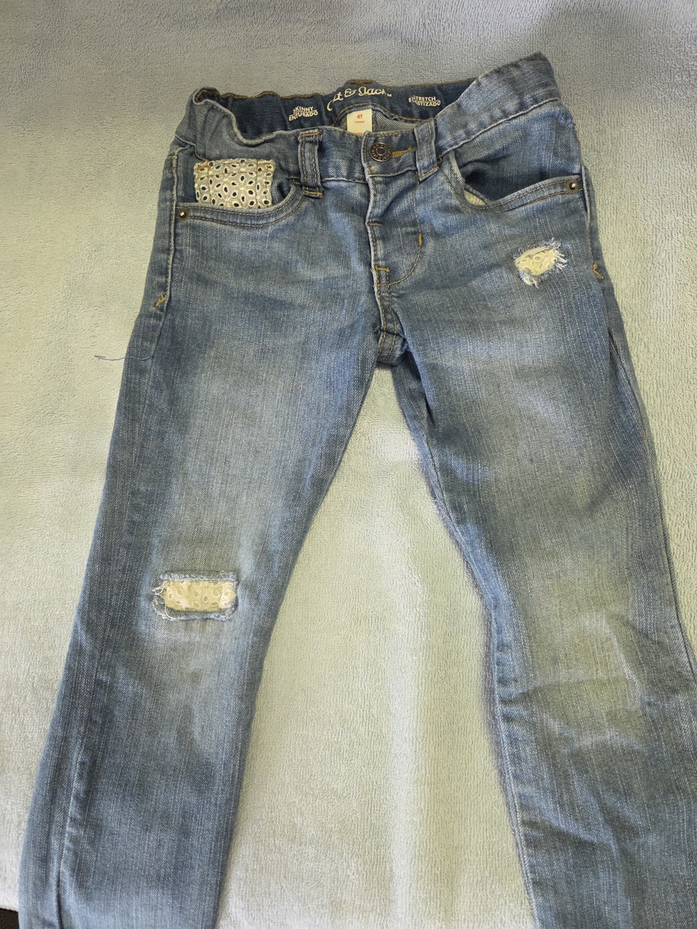 Cat & Jack Girls' Light Blue Distressed Skinny Jeans